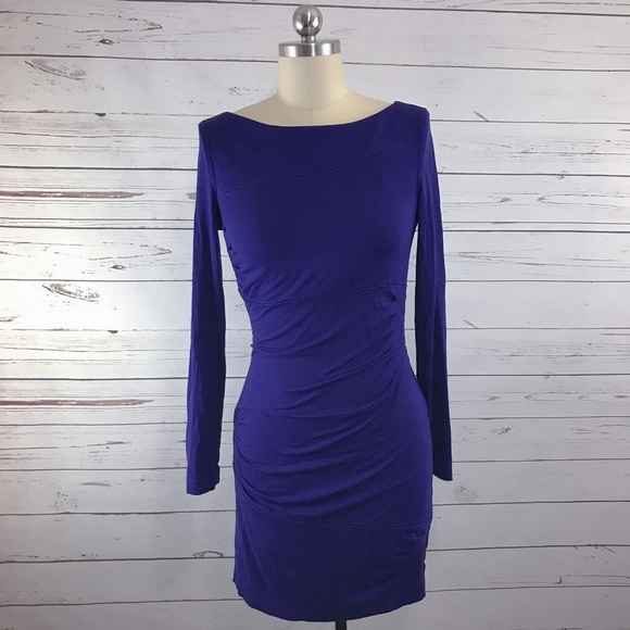 purple long sleeve bodycon dress